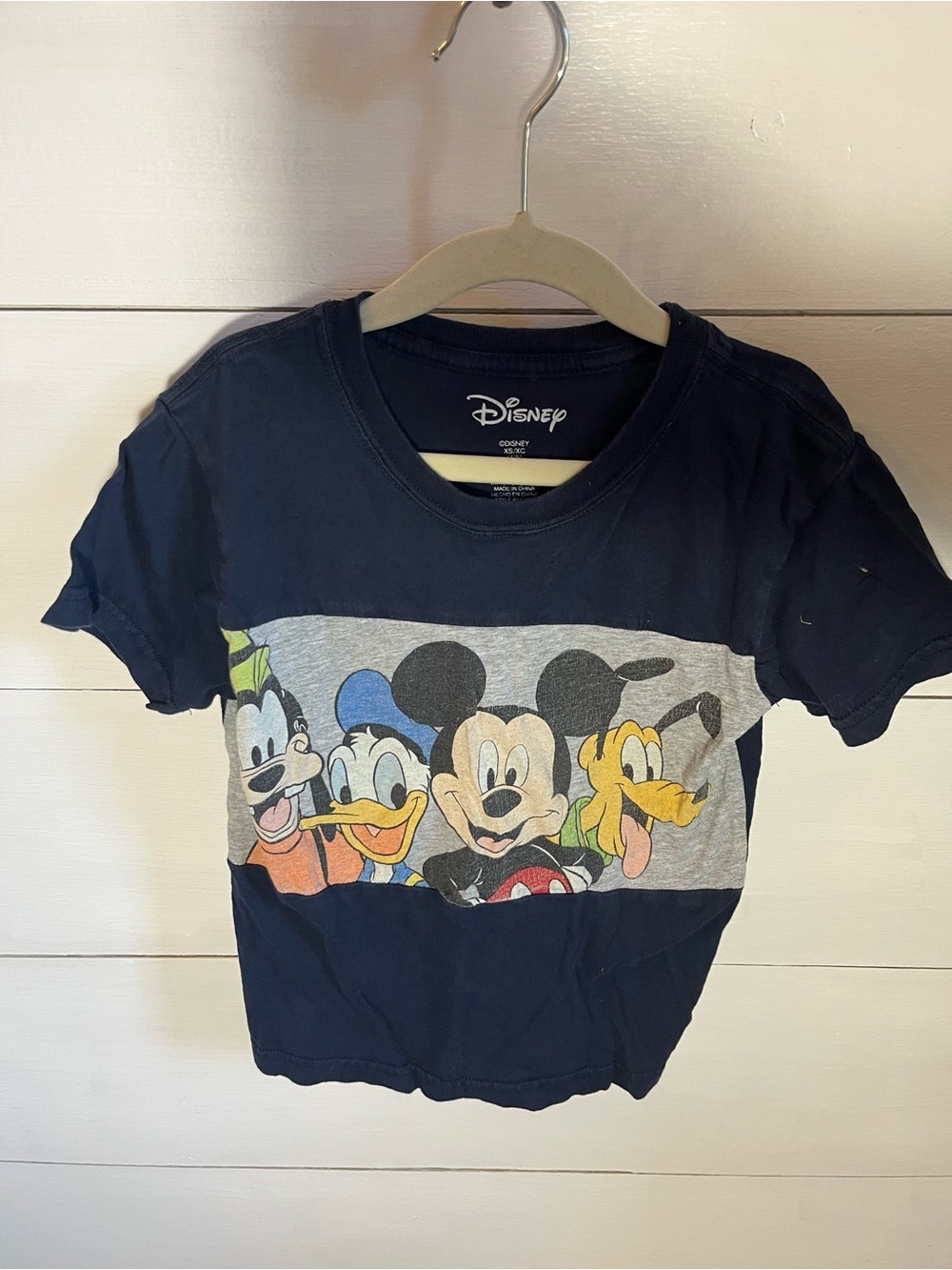 Disney Navy Graphic Tee with Mickey, Donald, Goofy & Pluto